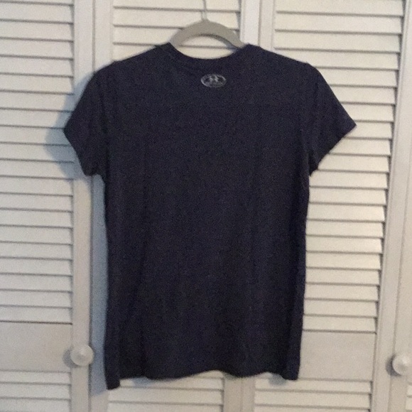 Ladies Navy Blue Under Armour Short sleeve shirt - Picture 2 of 3